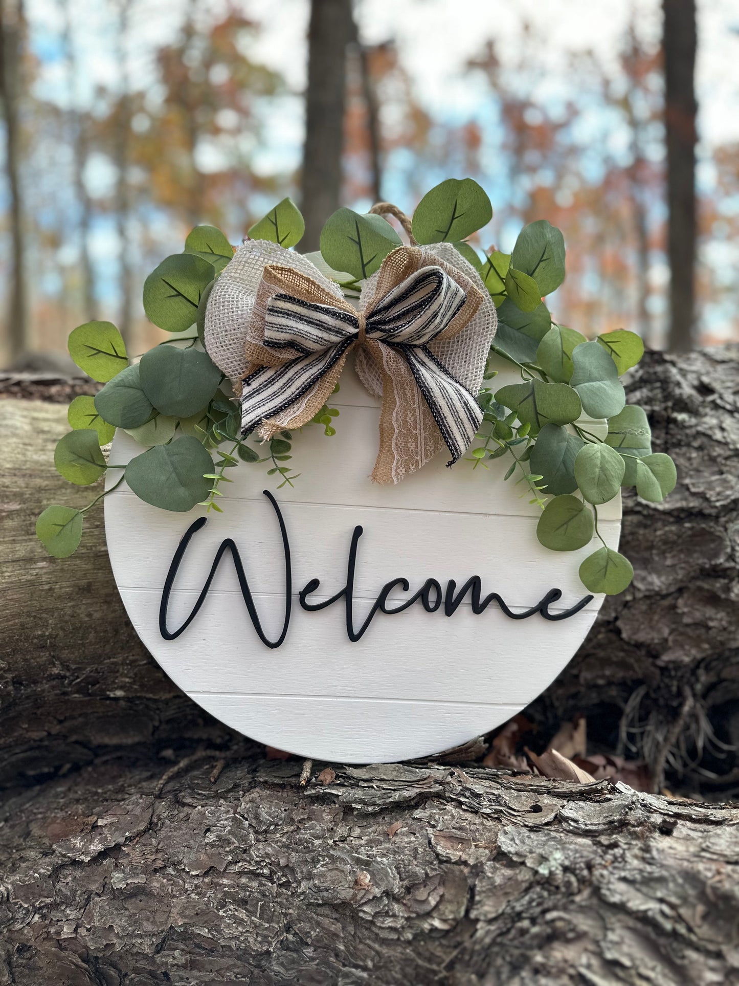 Wooden Welcome Wreath