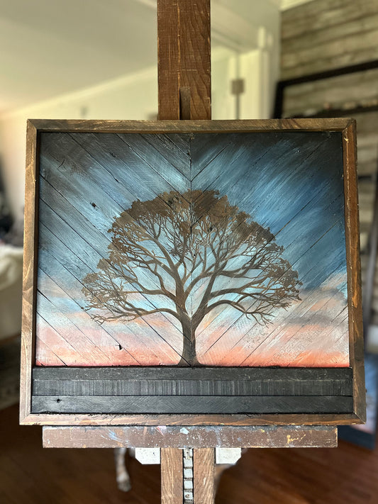 Tree at Dusk 21”x19”