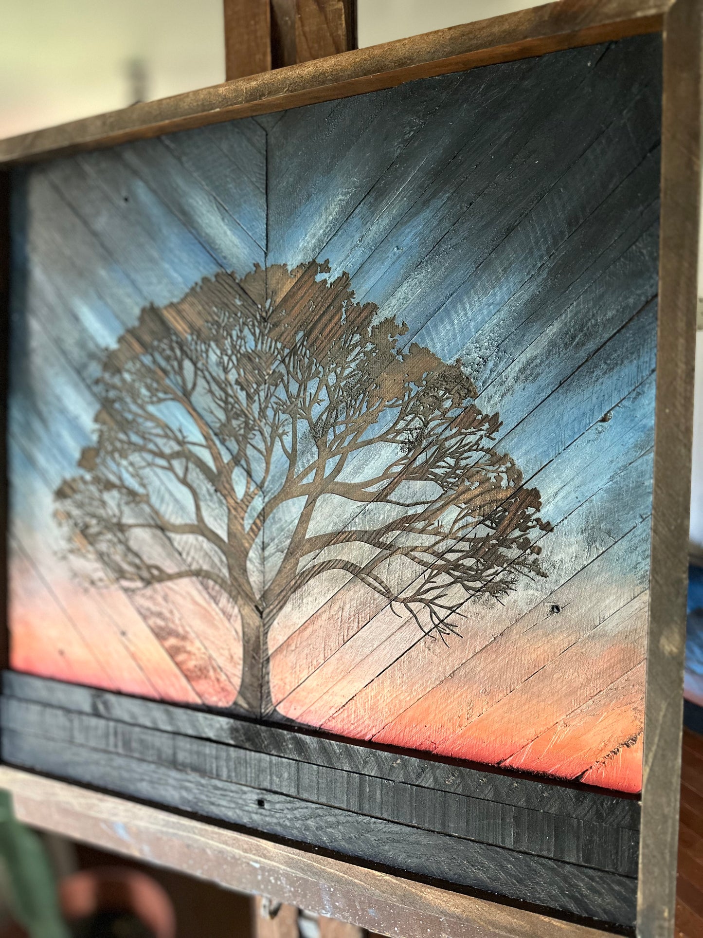Tree at Dusk 20” Square