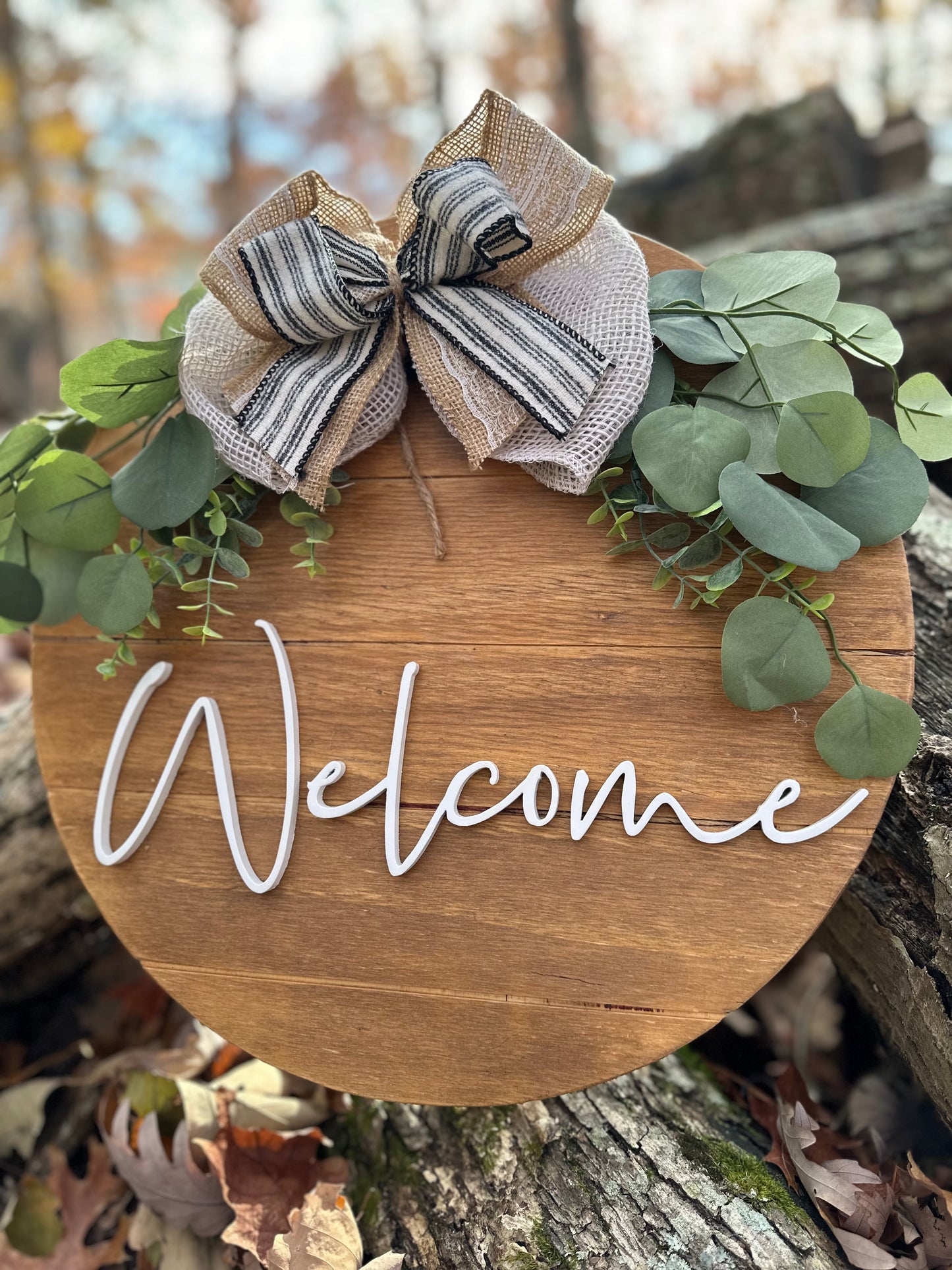 Wood Wreath (white & wood)