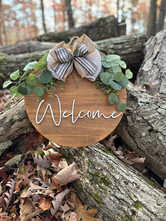 Wood Wreath (white & wood)