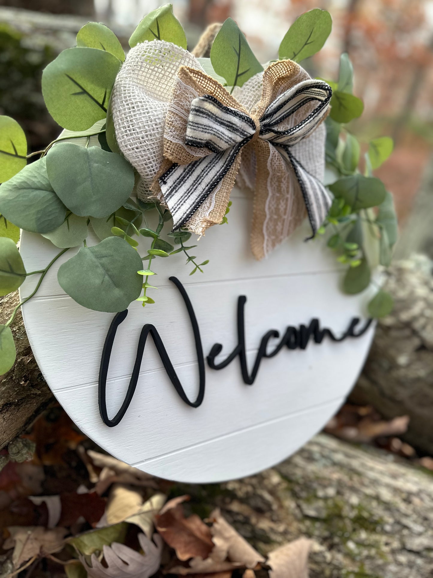 Wooden Welcome Wreath