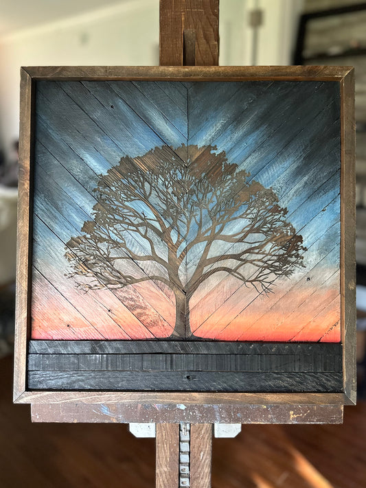 Tree at Dusk 20” Square